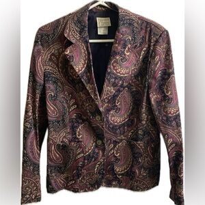 Vintage Blazer with Paisley Pattern NY Collection Size 10